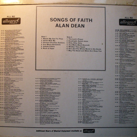 Alan Dean (2) – Songs Of Faith - Vinyl