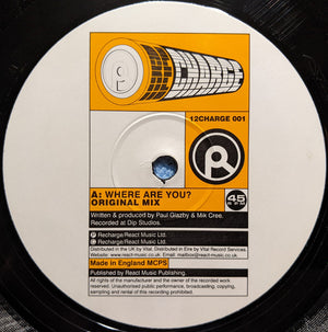 Paul Glazby Vs Dynamic Intervention – Where Are You? – Vinyl