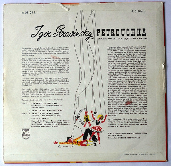I. Stravinsky*, Philharmonic-Symphony Orchestra Of New York, Dimitri Mitropoulos – Petrouchka (A Burlesque In Four Scenes) - Vinyl