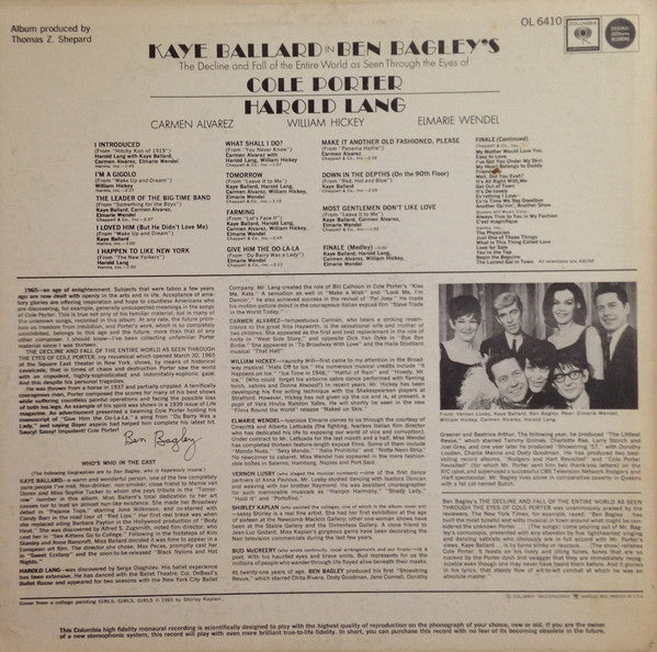 Kaye Ballard – Kaye Ballard in Ben Bagley's The Decline and Fall of the Entire World as Seen Through the Eyes of Cole Porter – Vinyl