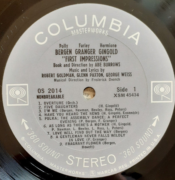 Polly Bergen, Farley Granger, Hermione Gingold – First Impressions (Original Broadway Cast) - Vinyl