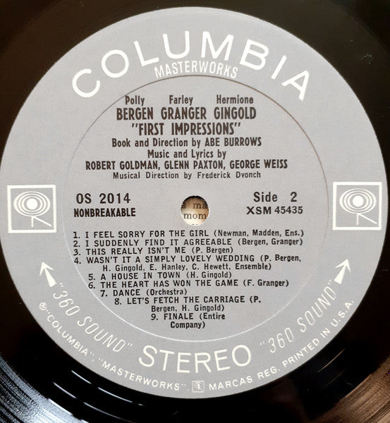 Polly Bergen, Farley Granger, Hermione Gingold – First Impressions (Original Broadway Cast) - Vinyl