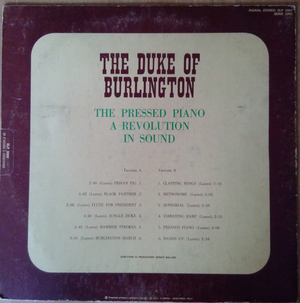 The Duke Of Burlington – The Pressed Piano: A Revolution In Sound - Vinyl