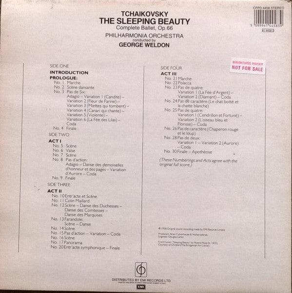 Tchaikovsky*, Philharmonia Orchestra, George Weldon – The Sleeping Beauty - Ballet Op. 66 – Vinyl