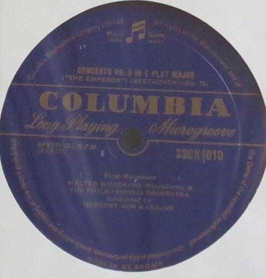 Beethoven* - Walter Gieseking - Philharmonia Orchestra / Herbert Von Karajan – "Emperor" Concerto - Vinyl