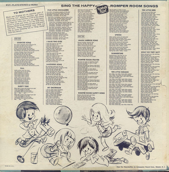Unknown Artist – Sing The Happy Romper Room Songs - Vinyl