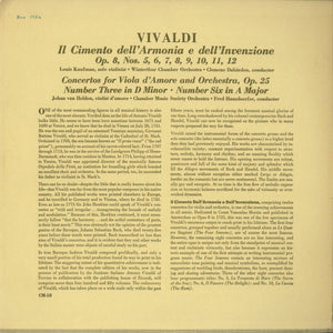 Antonio Vivaldi – Il Cimento Dell'Armonia E Dell'Invenzione - Concertos For Viola D'Amore - Vinyl
