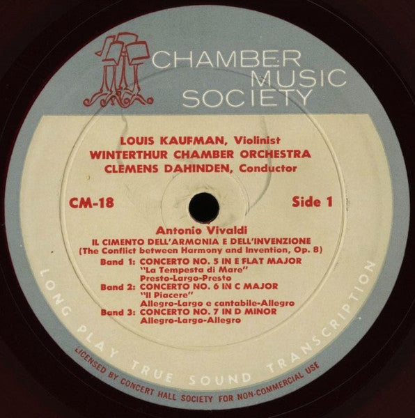 Antonio Vivaldi – Il Cimento Dell'Armonia E Dell'Invenzione - Concertos For Viola D'Amore - Vinyl