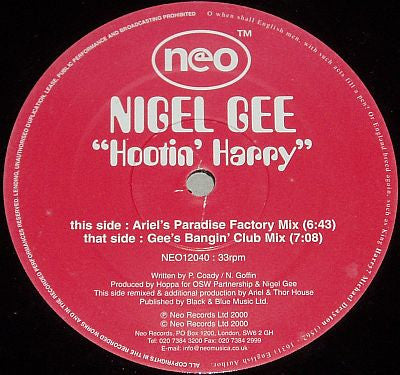 Nigel Gee – Hootin' Harry - Vinyl
