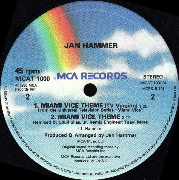 Jan Hammer – Miami Vice Theme - Vinyl