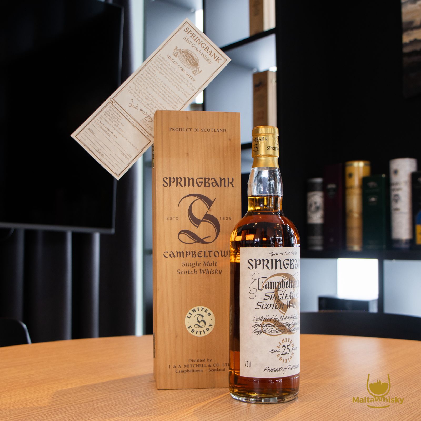 SPRINGBANK 25 YEARS 70cl 46% vol 空瓶＆空箱 スプリングバンク 25年 46％ 2023年 リリース / オフィシャル