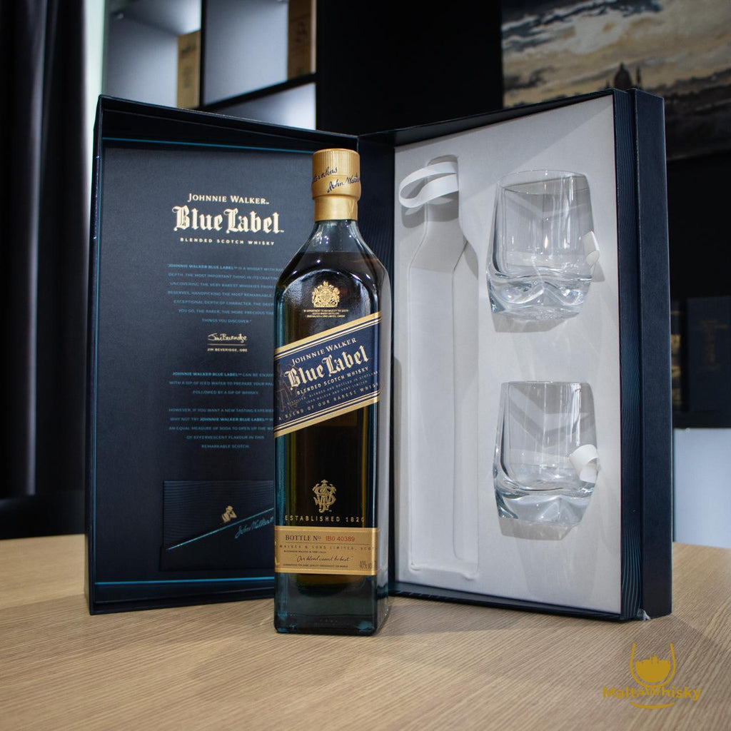 Johnnie Walker Blue Label Gift Set with 2 glasses