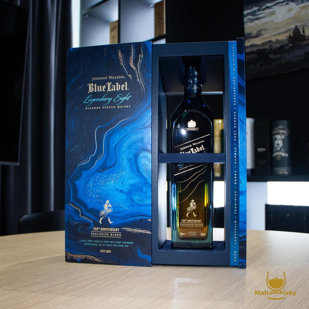 JOHNNIE WALKER BLUE LABEL GHOST & RARE LEGENDARY EIGHT 200TH ANNIVERSARY EDITION WHISKEY 0.7L