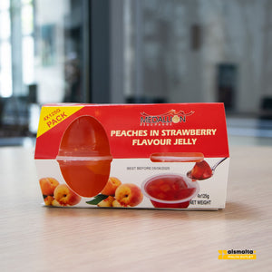 Jelly Peaches in Strawberry 4x125gr