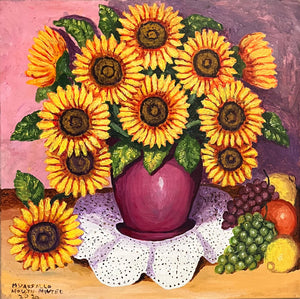 Mouth Painted Pot of Flowers