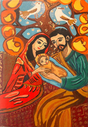 Nativity Scene on Wood