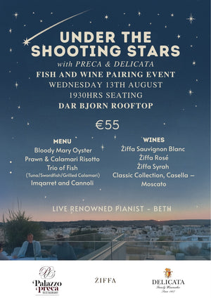 Under the shooting stars - Fish & Wine Pairing in aid of ALS Malta