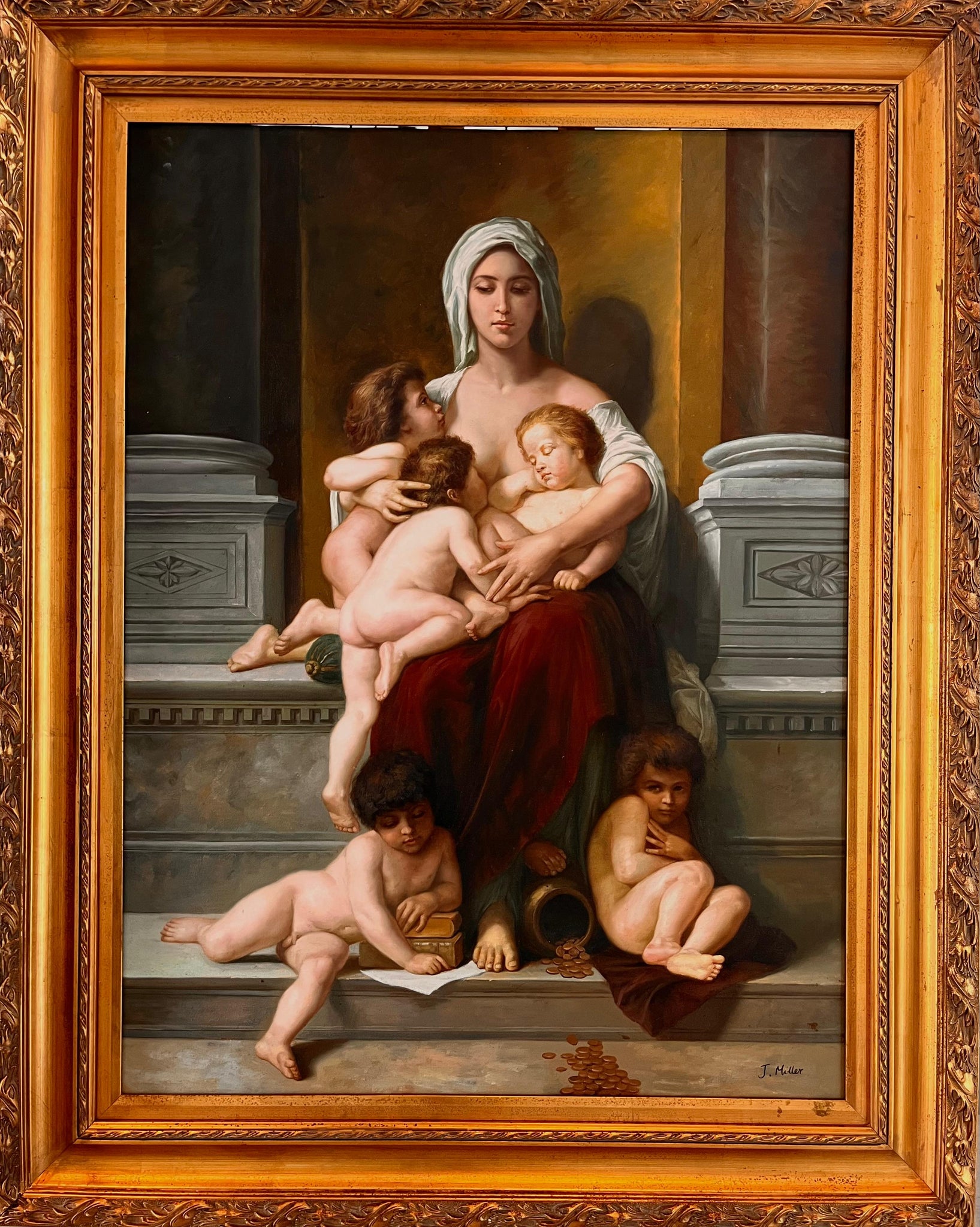 Reproduction of Bouguereau’s monumental painting, La Charité