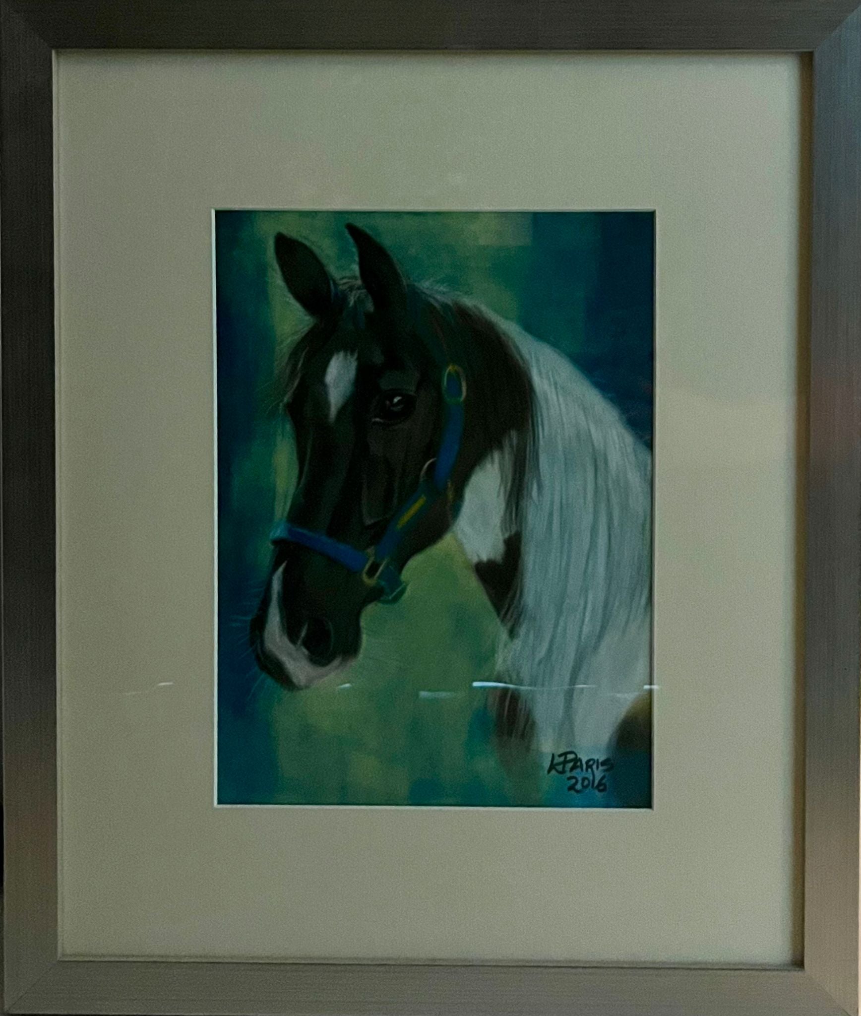 Horse with Blue Background
