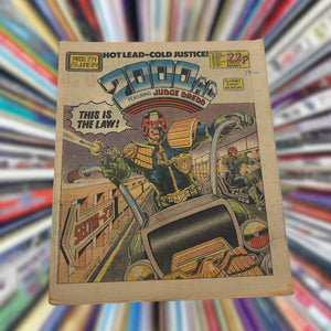 2000AD w/ Judge Dredd prog #374 VG/FN (June 23 1984, IPC) ad for 1st Halo Jones