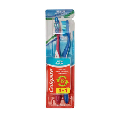 Colgate Toothbrush Triple Action Medium x2