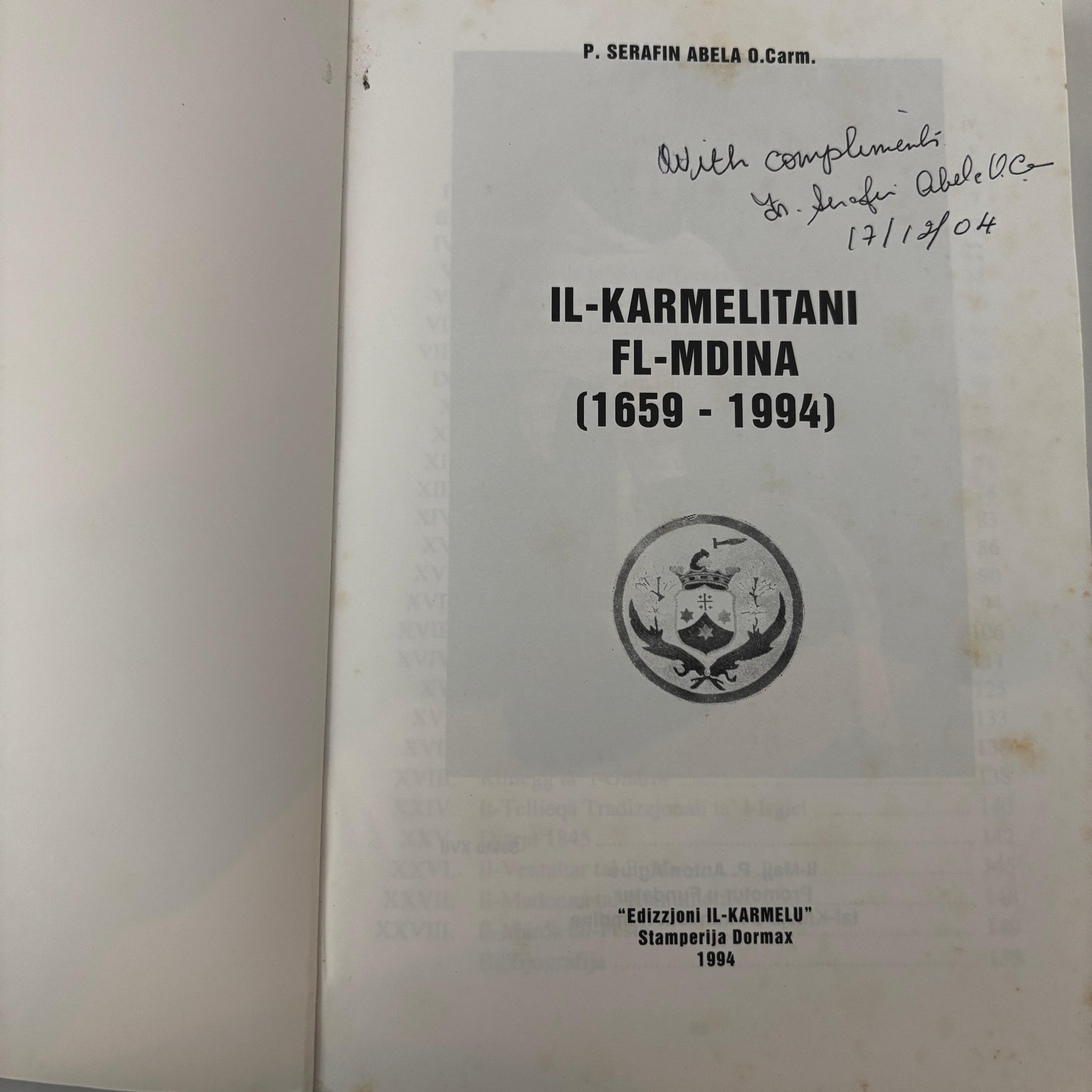 L-Karmelitani Fl-Mdina (1659-1994)