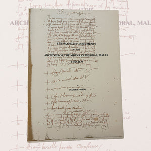 The Mandati` Documents At The Archives Of The Mdina Cathedral,Malta 1473-1539