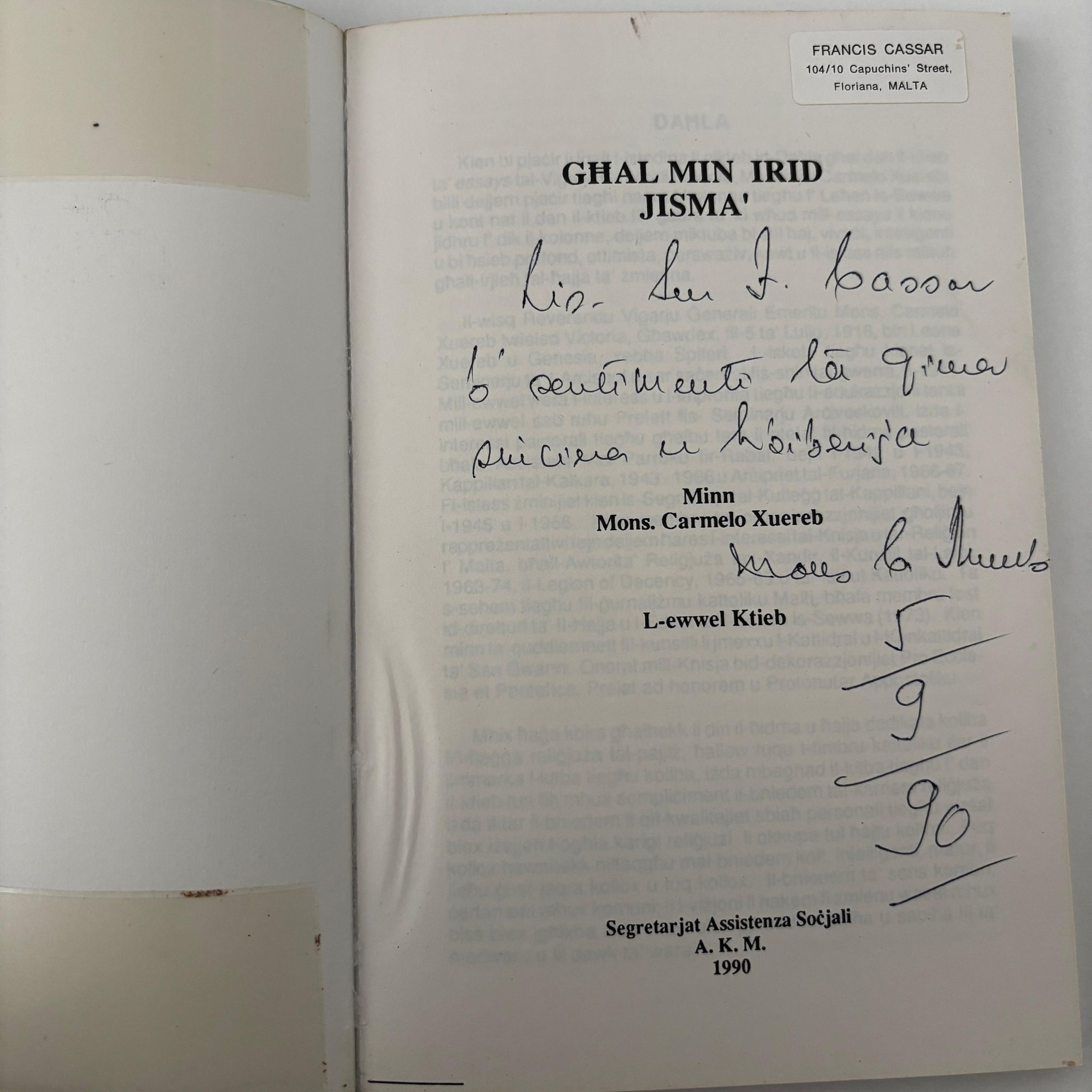 Ghal Min Irid Jisma SIGNED