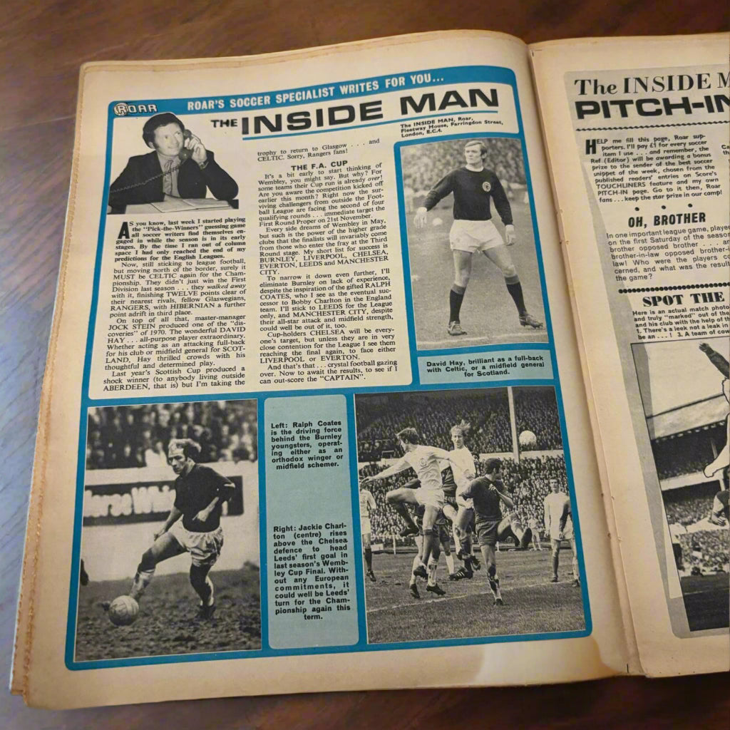 Score N Roar Comic - 3 Oct 1970 - Arsenal Cambridge United team groups