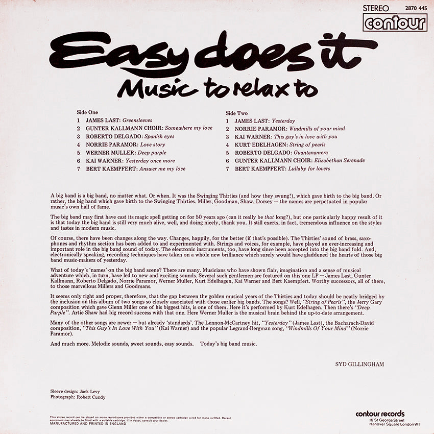 Easy Does It Music To Relax To – Various Artists - Vinyl