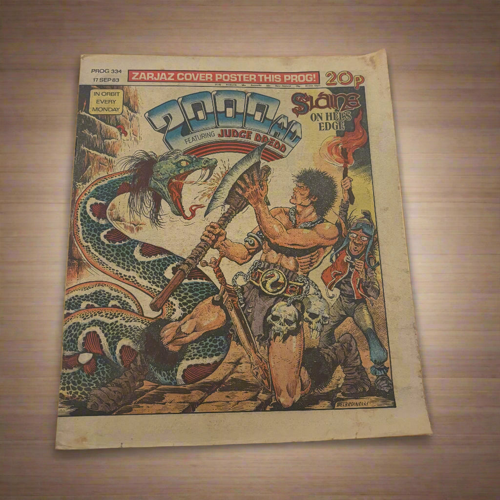 2000 AD Prog No 334 - 17th Sept 1983 Judge Dredd Slaine Belardinelli Wraparound