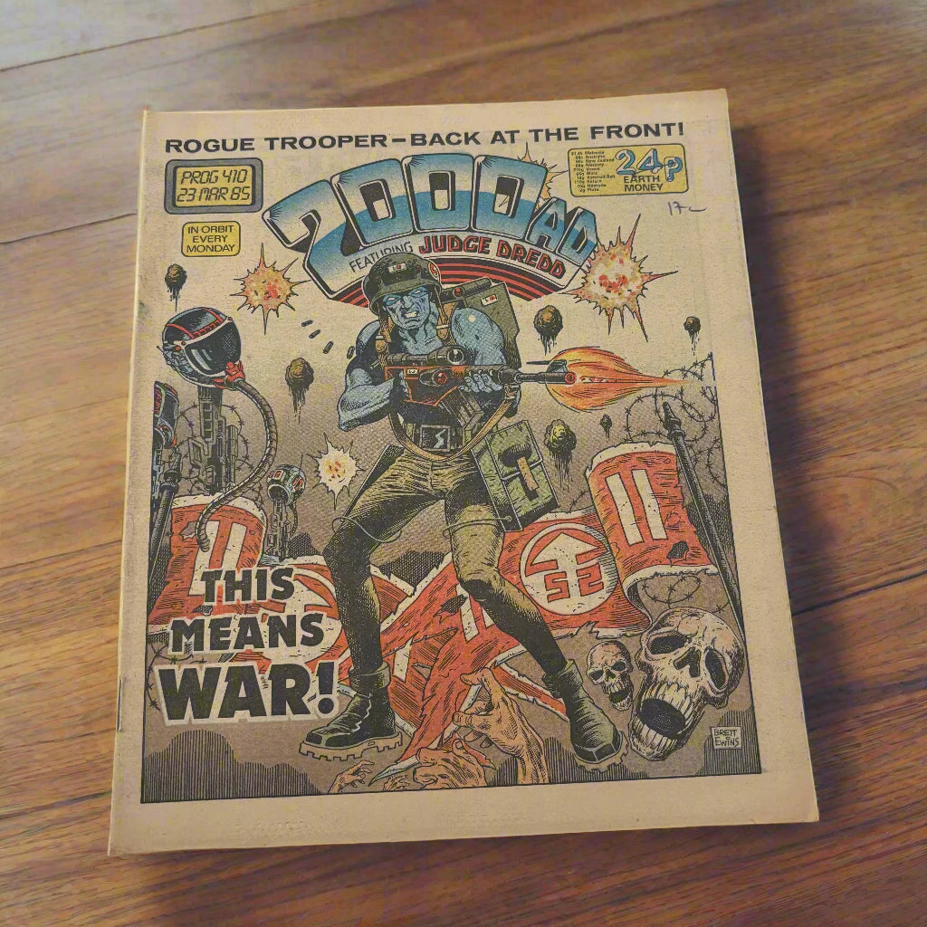 2000 A.D Feat JUDGE DREDD British Comic Newspaper Prog 410 23 Mar 1985