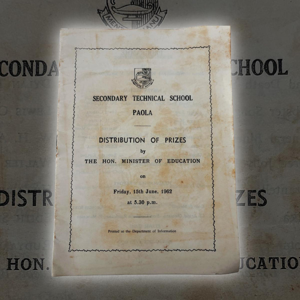 Secondary Technical School Paola Distribution Of Prizes 1962