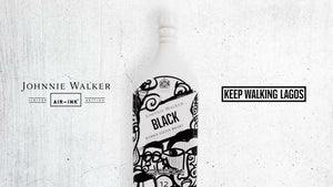 Johnnie Walker Black Label Air Ink Lagos Limited Edition White Bottle