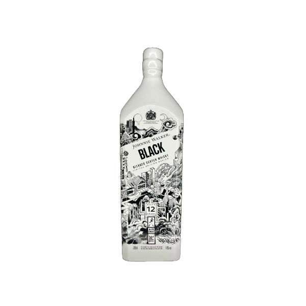 Johnnie Walker Black Label Air Ink Taipei Limited Edition White Bottle