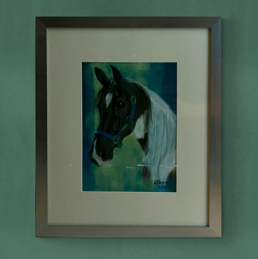 Horse with Blue Background