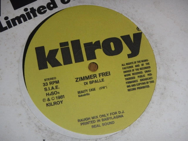 KILROY ZIMMER FREI ( di spalle Da vanti ) Kokodrillo – Vinyl