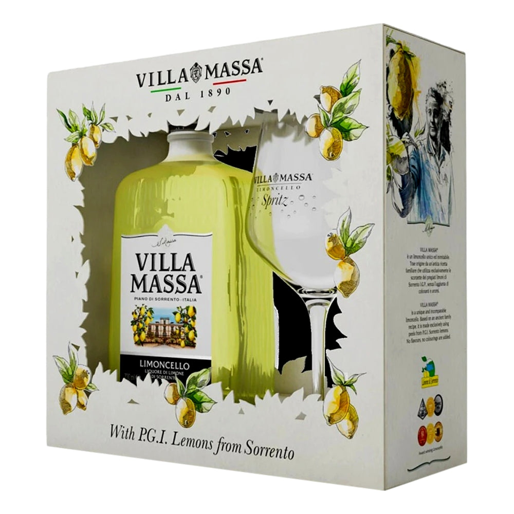 Villa Massa Limoncello Giftbox with glass