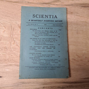 SCIENTIA VOL. XXVI No 3 1960 JULY- SEPTEMBER