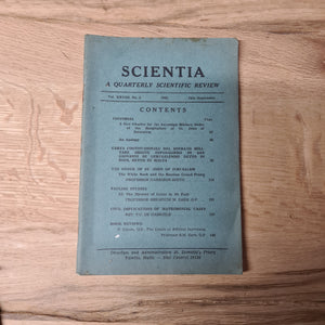SCIENTIA VOL. XXVIII No. 3 1962 JULY- SEPTEMBER