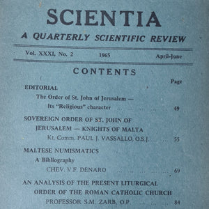 SCIENTIA VOL. XXXI No. 2 1965 APRIL- JUNE