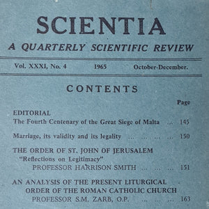 SCIENTIA VOL. XXXI No. 4 1965 OCTOBER- DECEMBER