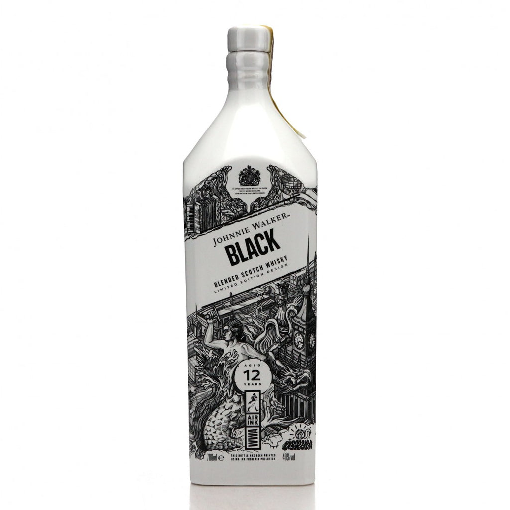 Johnnie Walker Black Label Air Ink Warsaw Limited Edition White Bottle